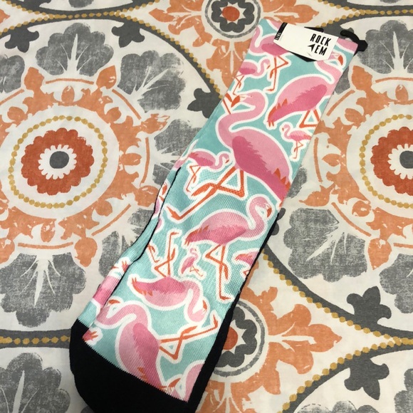 Other - NWT - Rock Em Flamingo Graphic Socks L/XL